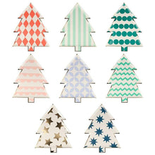 Patterned Christmas Tree Plates (set of 8)